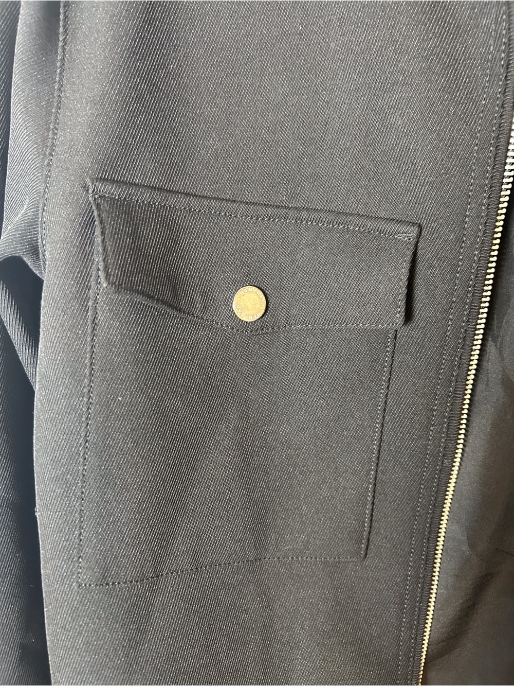 Men's Med Black Zip Front Lightweight Jacket Moto Goth Date Night Semi Formal - Picture 6 of 6